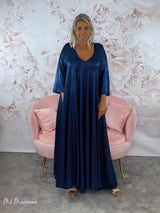 VESTIDO OVERSIZE PICO LUREX AZUL NOCHE