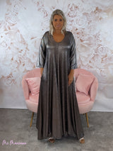 VESTIDO OVERSIZE PICO LUREX GRIS PLOMO