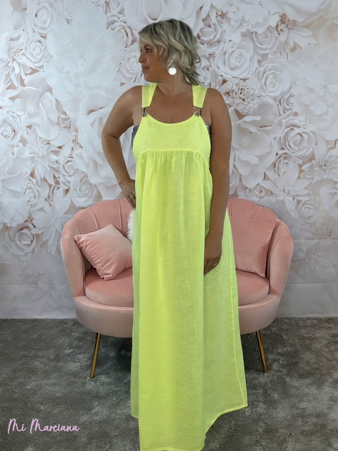 VESTIDO PICHI LINO AMARILLO FLUOR