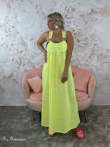 VESTIDO PICHI LINO AMARILLO FLUOR