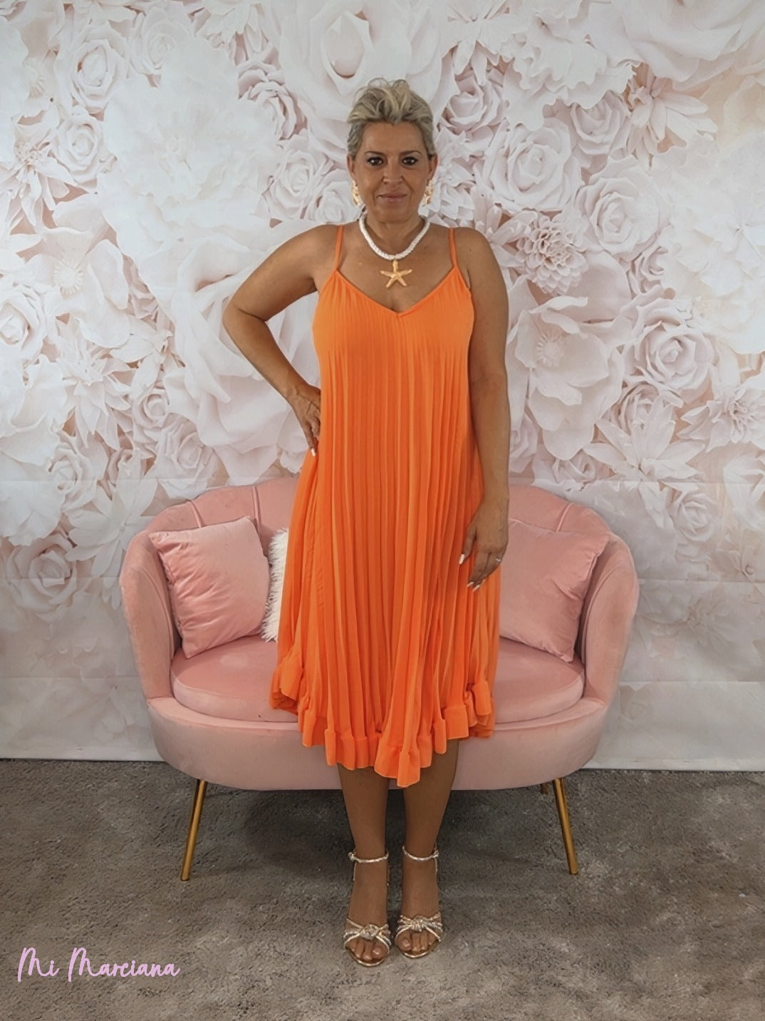 VESTIDO PLISADO MIDI