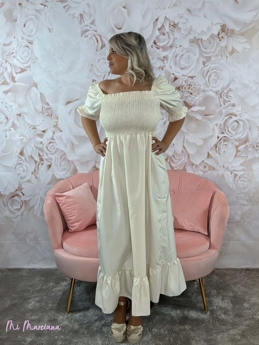 VESTIDO PRADERA RAYAS BEIGE