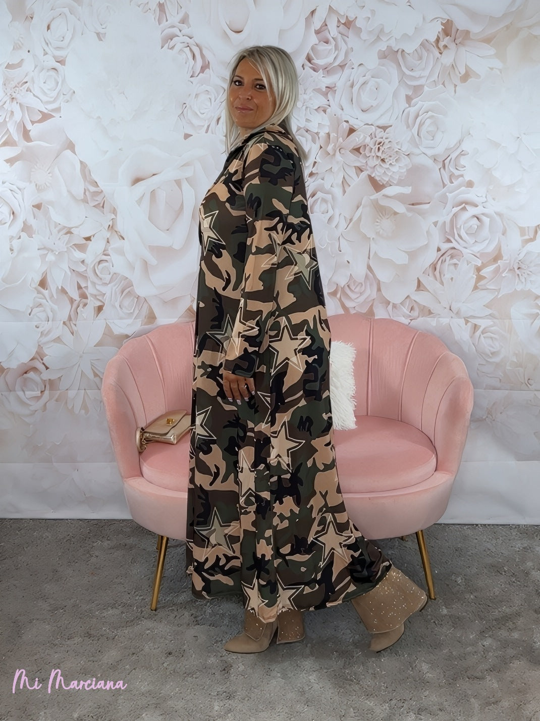 VESTIDO PUNTO DE SEDA CAMUFLAJE ESTRELLA