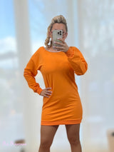 VESTIDO CAMISOLA LARANJA COM CORDÃO BRILHANTE