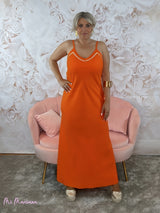 VESTIDO TIRANTE LINO NARANJA