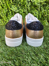 SNEAKERS BEIGE E ORO STAMPA ANIMALIER