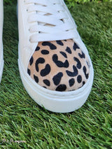 SNEAKERS BIANCHE IN PELLICCIA STAMPA ANIMALIER