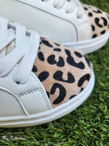 SNEAKERS BIANCHE IN PELLICCIA STAMPA ANIMALIER