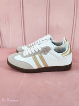 SNEAKERS RETRO BEIGE E ORO