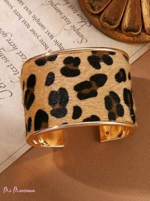 BRAZALETE ANIMAL PRINT DORADO