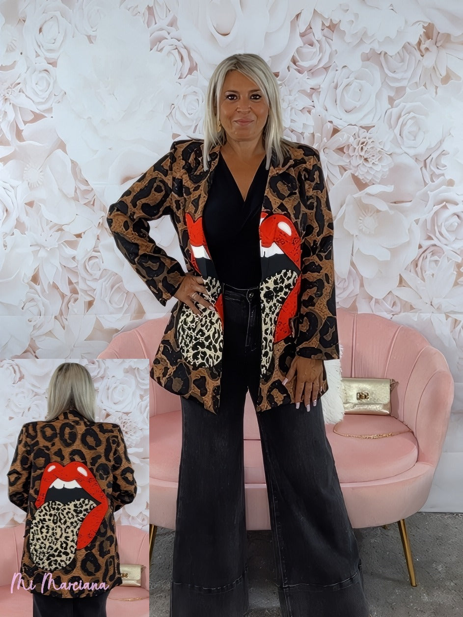 BLAZER OVERSIZE ANIMAL PRINT ROLLING