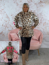 SUDADERA OVERSIZE ANIMAL PRINT LETRAS FLUOR