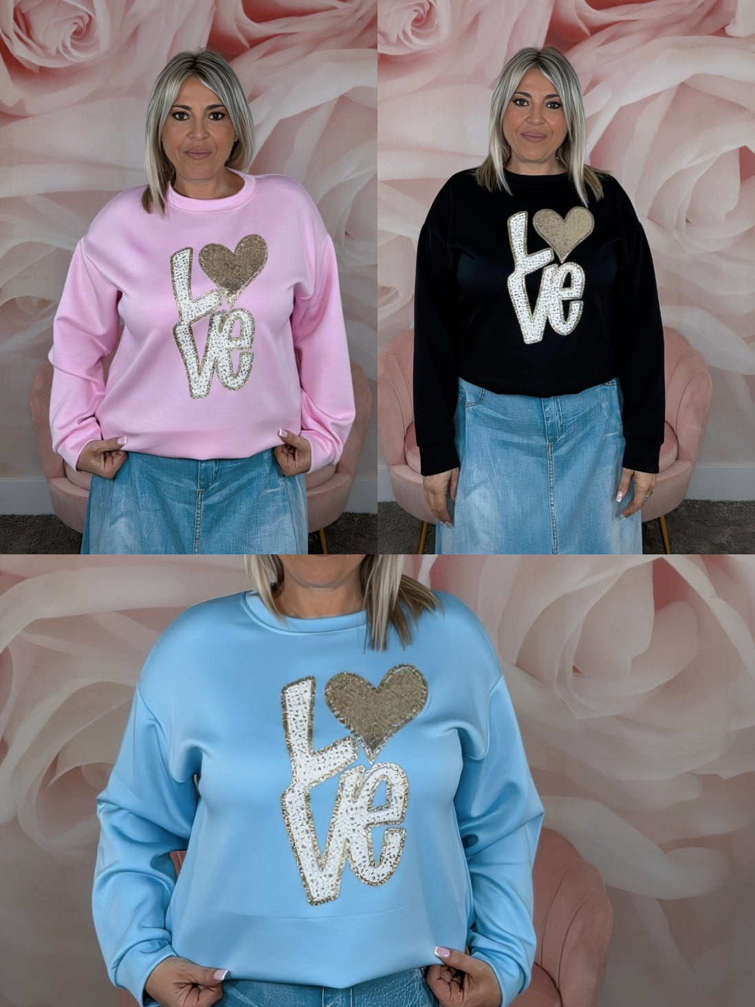 SUDADERA LOVE TWEED LENTEJUELAS