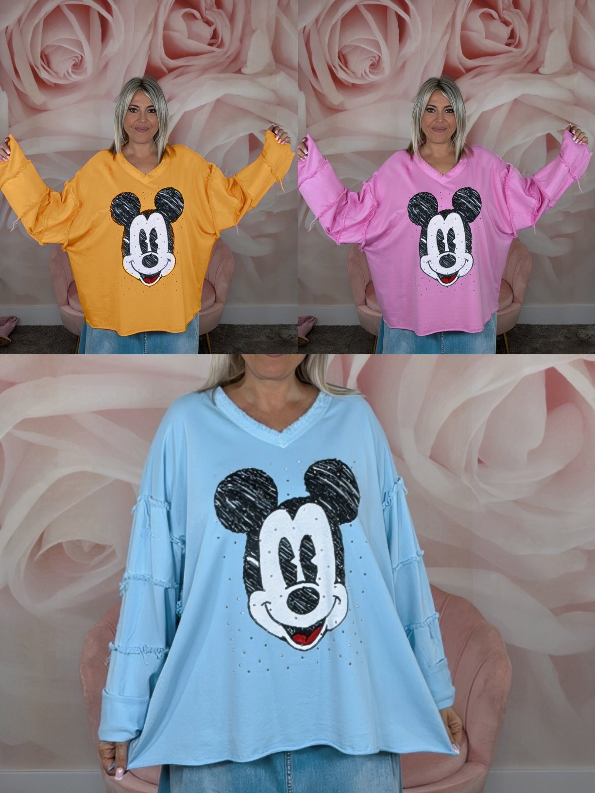 MAXI SUDADERA MICKEY MANGAS DESHILACHADAS