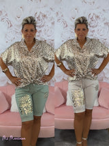 SHORTS STROPICCIATI CON GLITTER